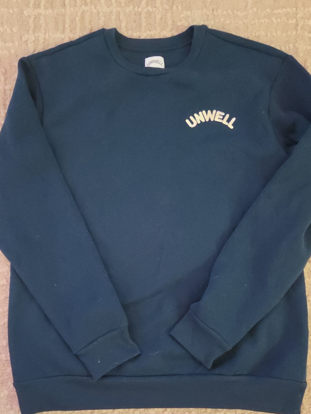 Unwell Crewneck Sweatshirt in Blue, L - No Tags, Brand New